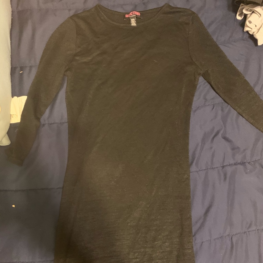 Plain black body-con dress